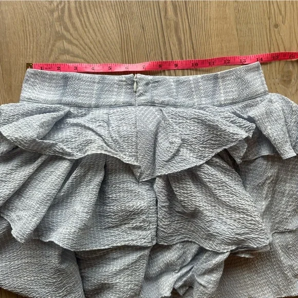 Derek Lam 10 Crosby Blue ruffled mini skirt silk size 0, girly layered spring - Picture 4 of 9
